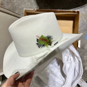 Mens Resistol White Cowboy Hat in Box Vintage